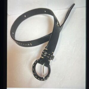 Brighton women's dark brown leather belt size M 30 cross silver accents B20113